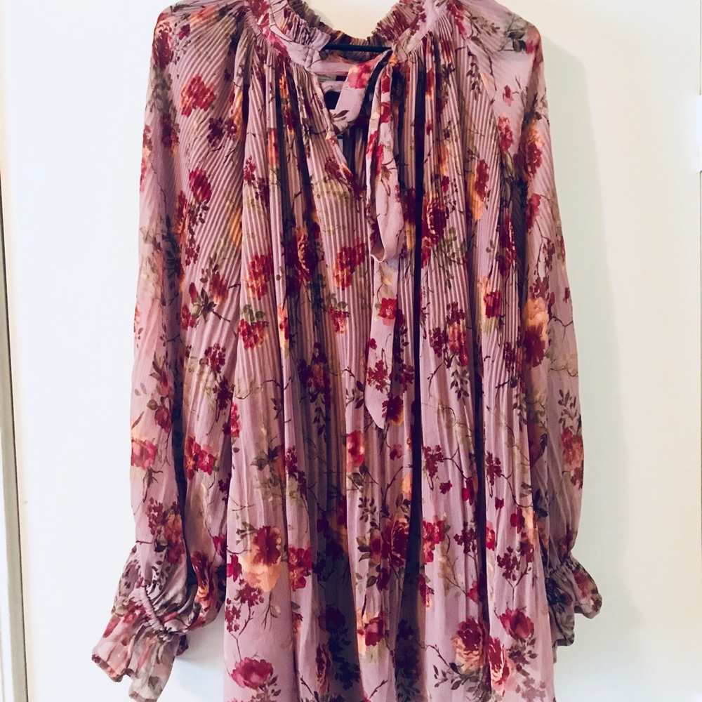 Lilac Floral Sheer Blouse